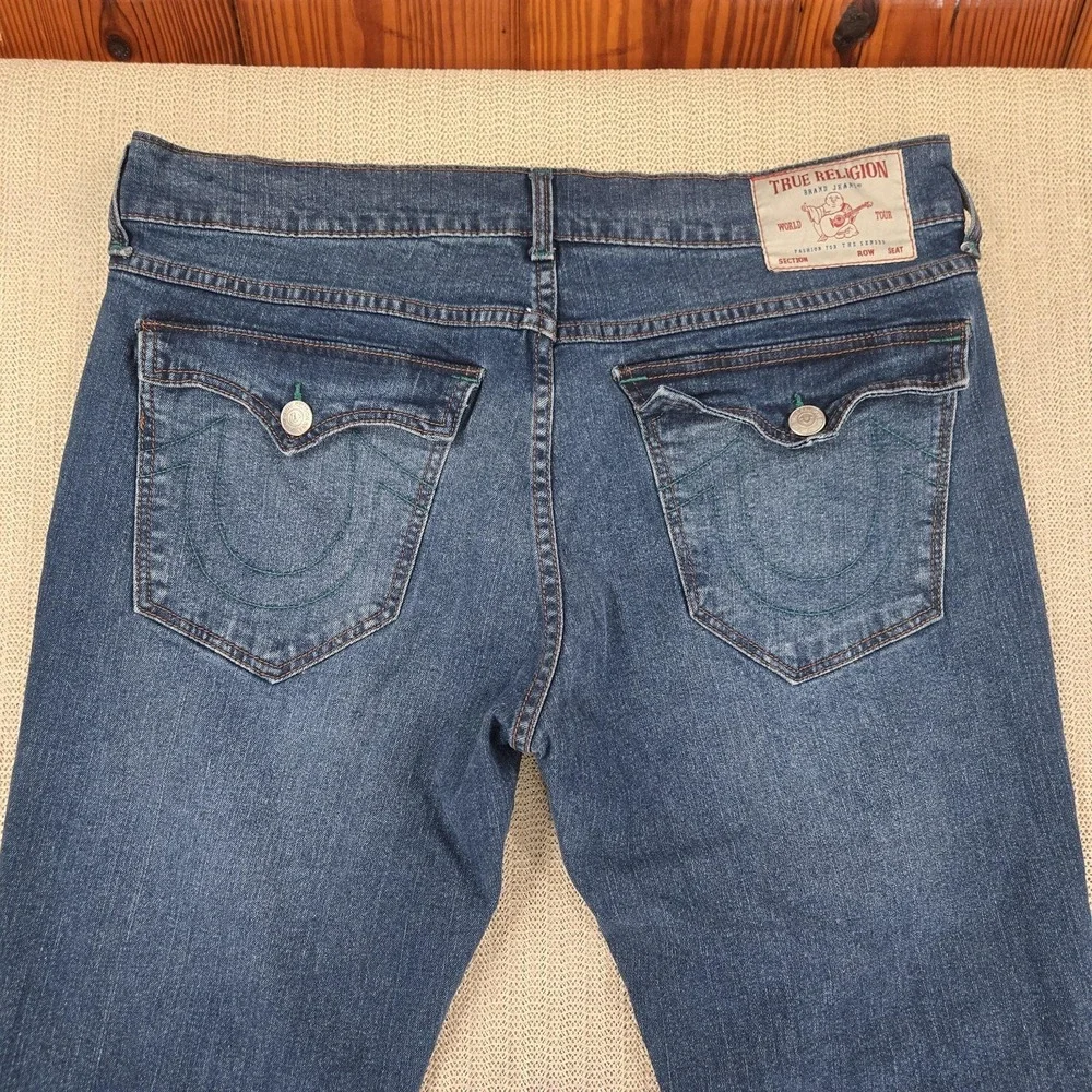 True Religion Jeans Mens 36x31 Blue Rocco Relaxed Skinny Stretch Denim Pants